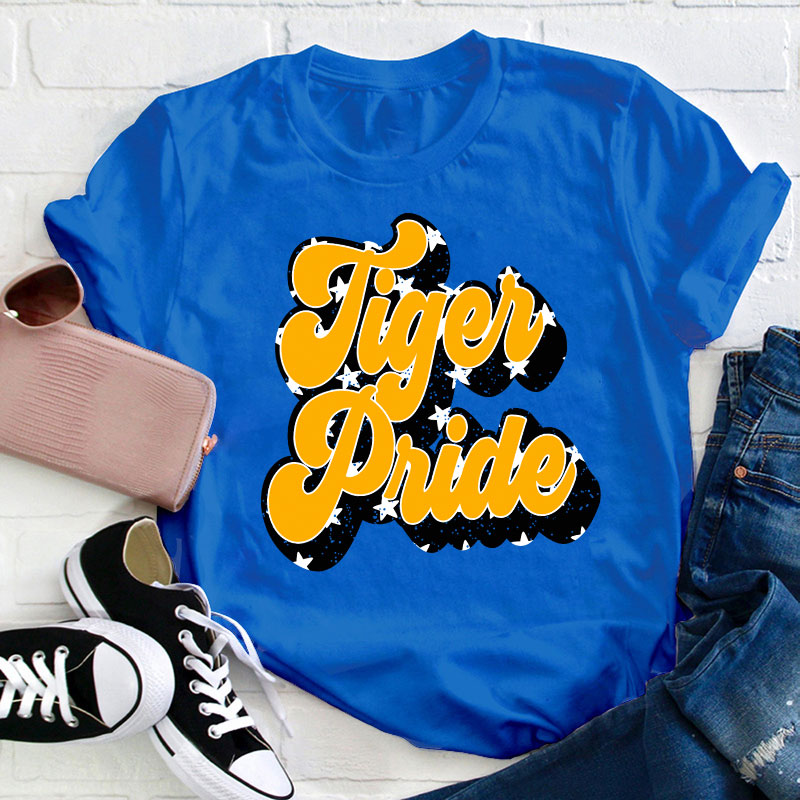 Personalized Colorful Star Mascot Pride Teacher T-Shirt