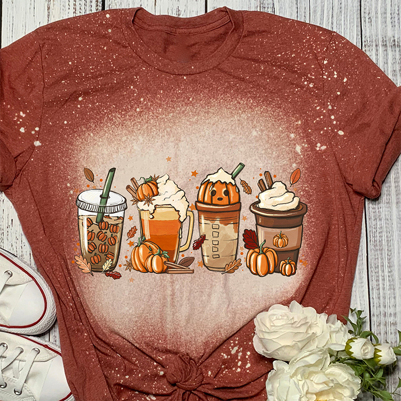 Pumpkin Spice Latte Teacher Printed T-Shirt