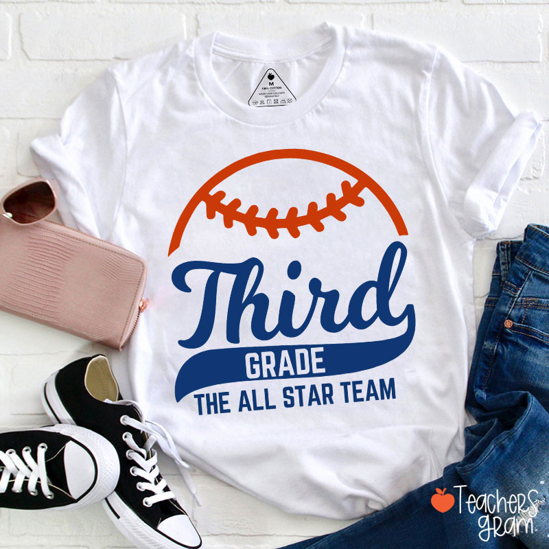 Personalized Baseball The All Star Team Teacher T-Shirt Sale-Teachersgram