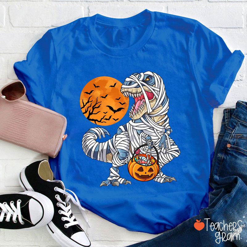 Happy Halloween Dinosaur Pumpkin Teacher T-Shirt