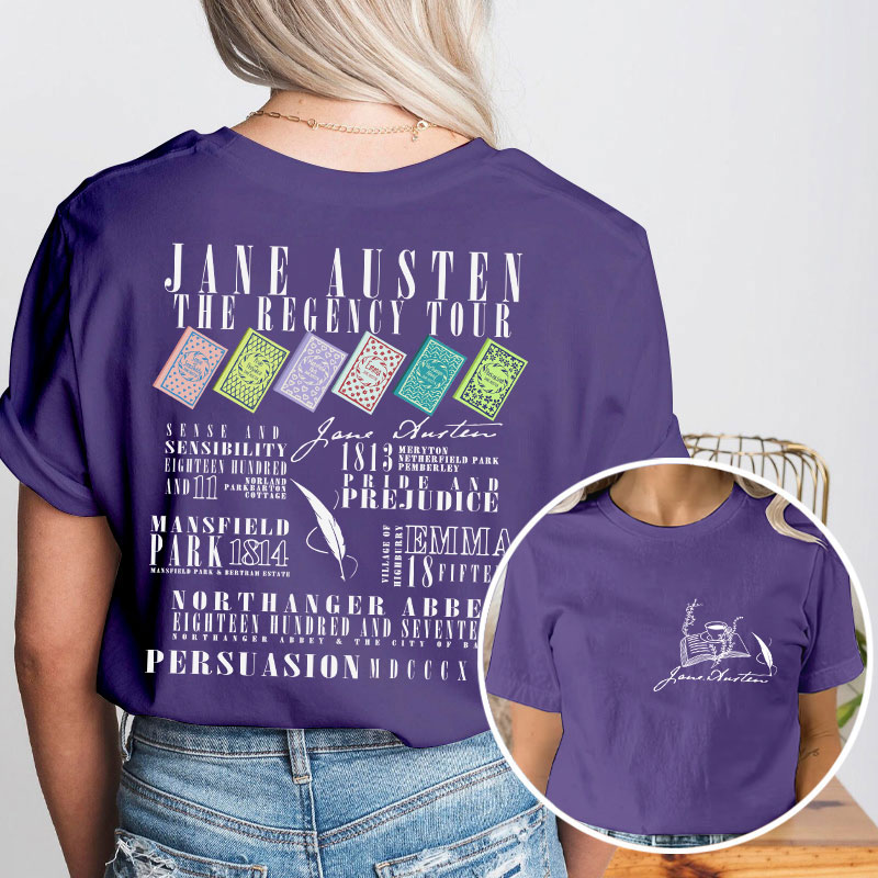 Jane Austen The Regency Tour Teacher Two Sided T-Shirt