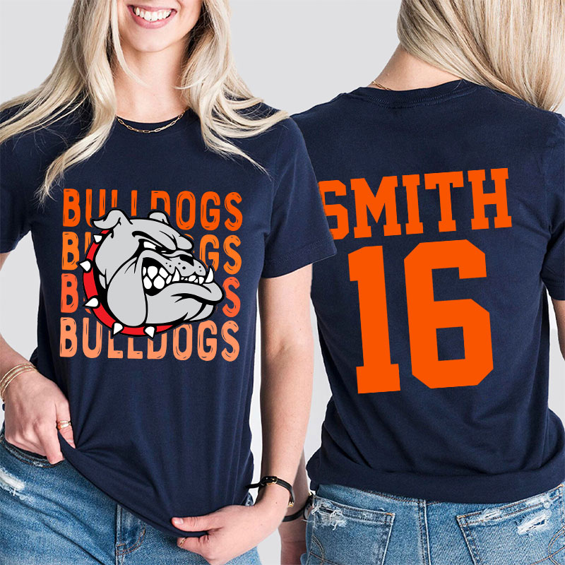 Personalized Sports Team Logo Teacher Two Sided T-Shirt