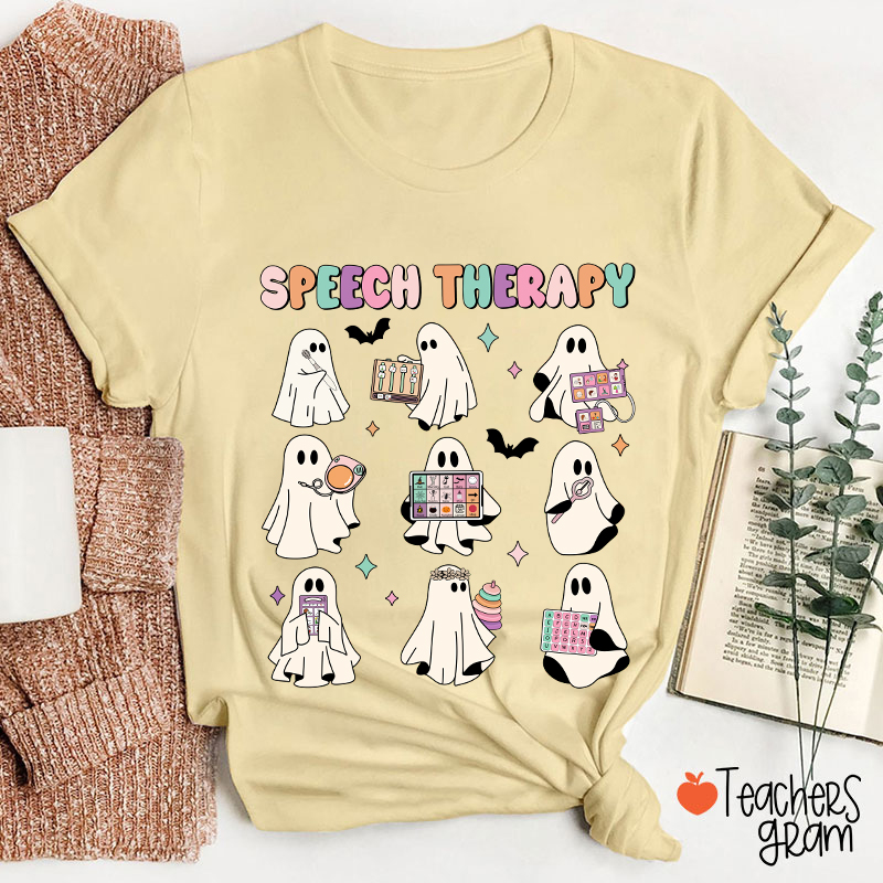 Speech Therapy Cute Ghosts Teacher T-Shirt
