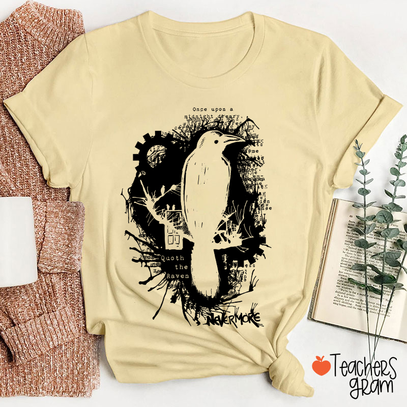 Nevermore Raven Halloween Teacher T-Shirt