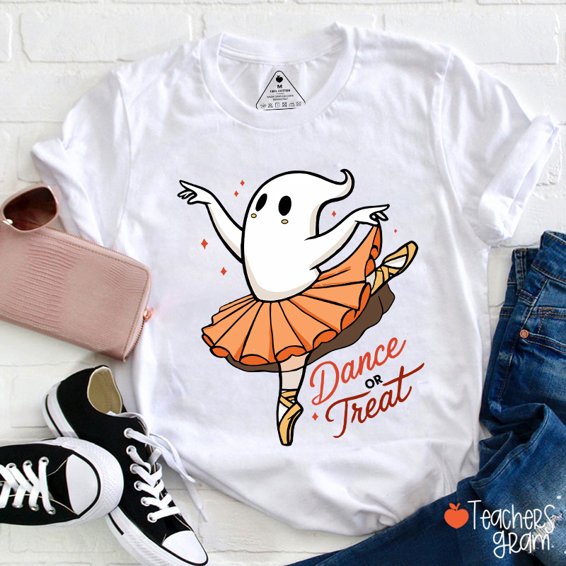 Dance Or Treat Ghost Halloween Teacher T-Shirt