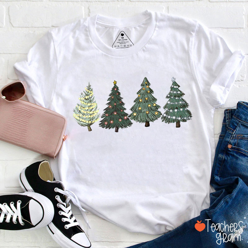 Green Christmas Tree Teacher T-Shirt