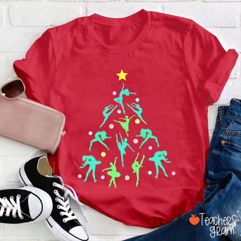 Dancer Christmas Tree Teacher T-Shirt