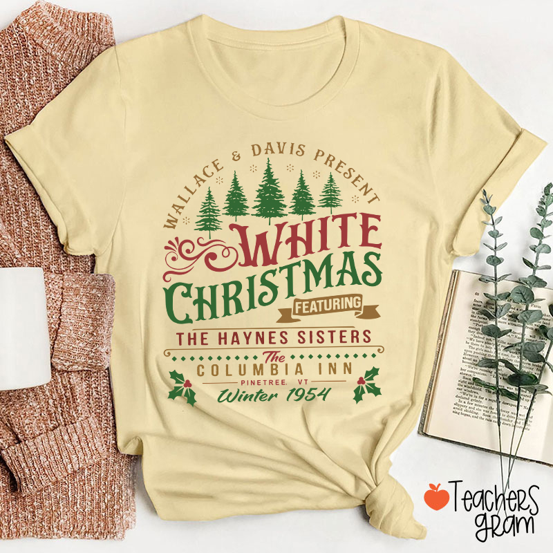 White Christmas Teacher T-Shirt