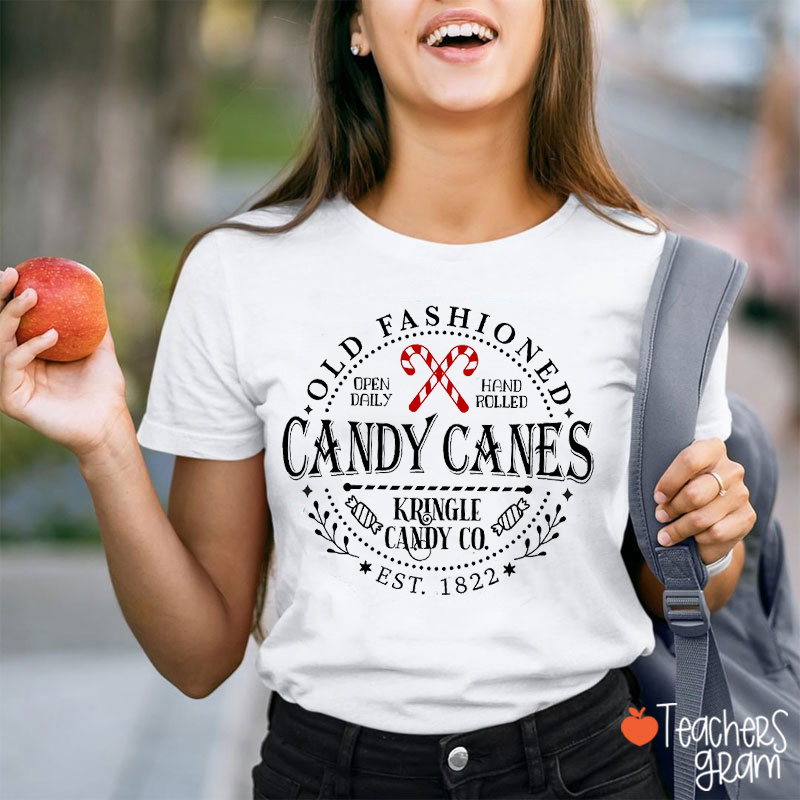 Candy Canes Christmas Teacher T-Shirt