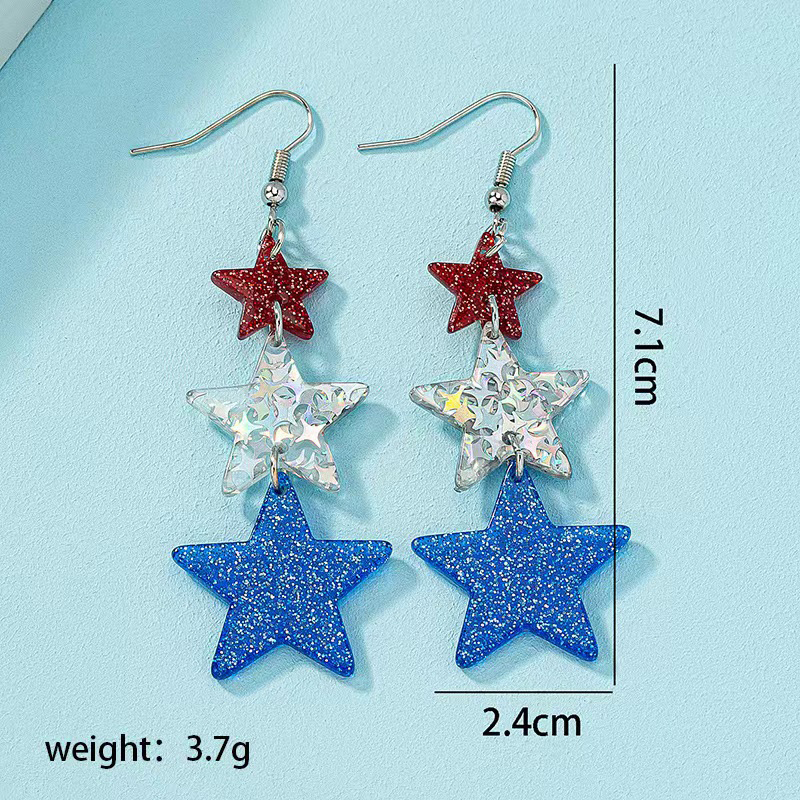 Red White And Blue Independence Day Teacher Acrylic Earrings