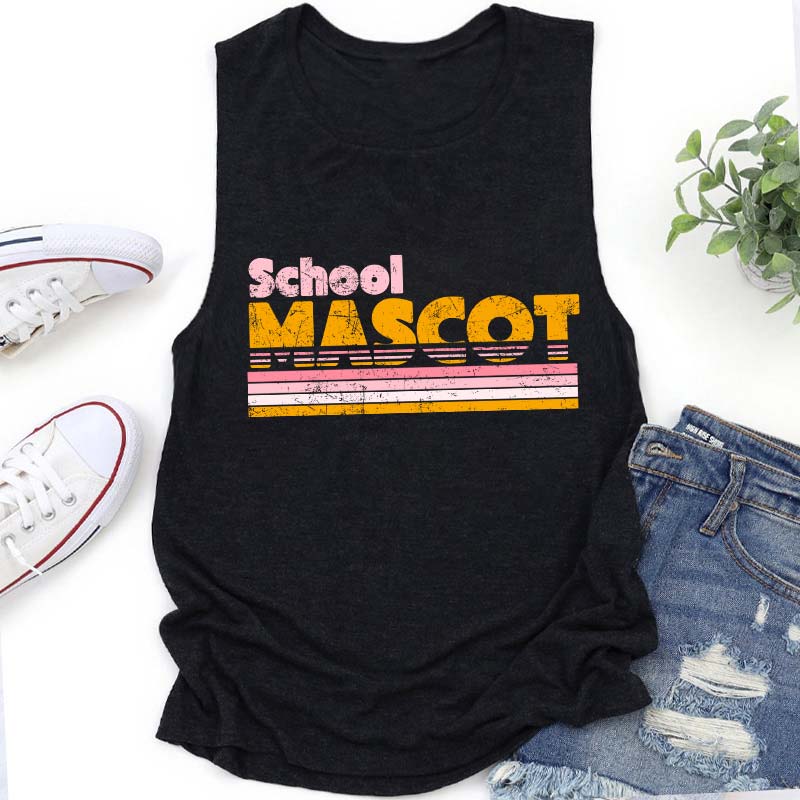 Personalized Mascot And School Name Contrast Color Line Design Teacher Tank Top