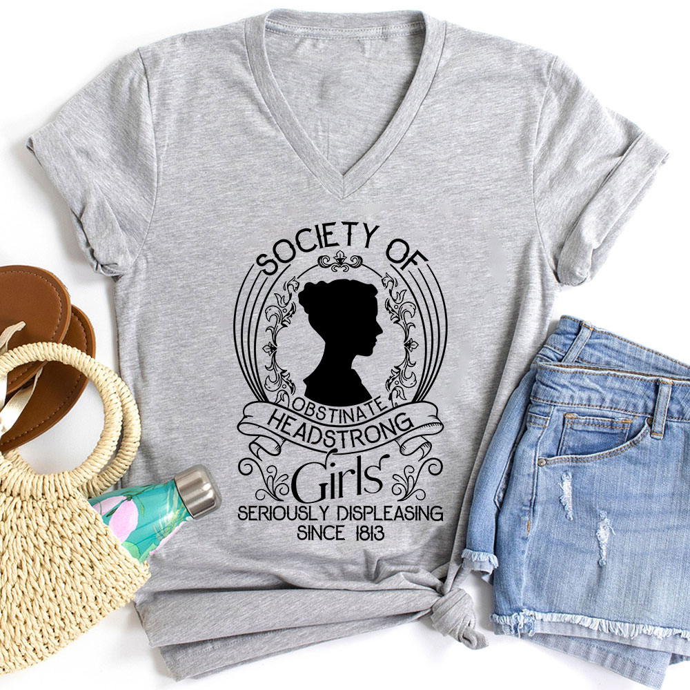 Society Of Obstinate Headstrong Girls Teacher Female V-Neck T-Shirt