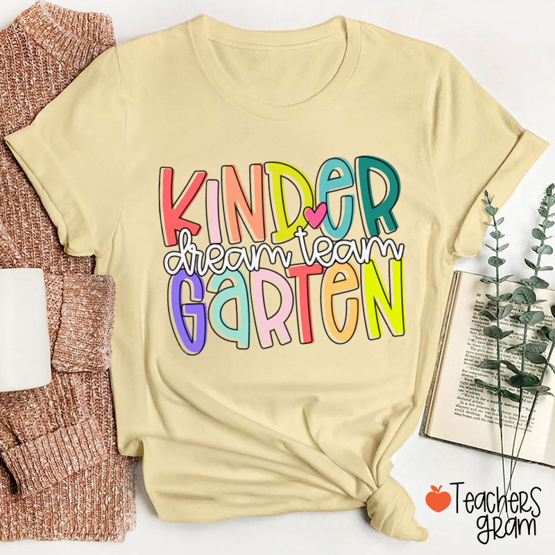 Personalized Grade Color Lines Heart Teacher T-Shirt