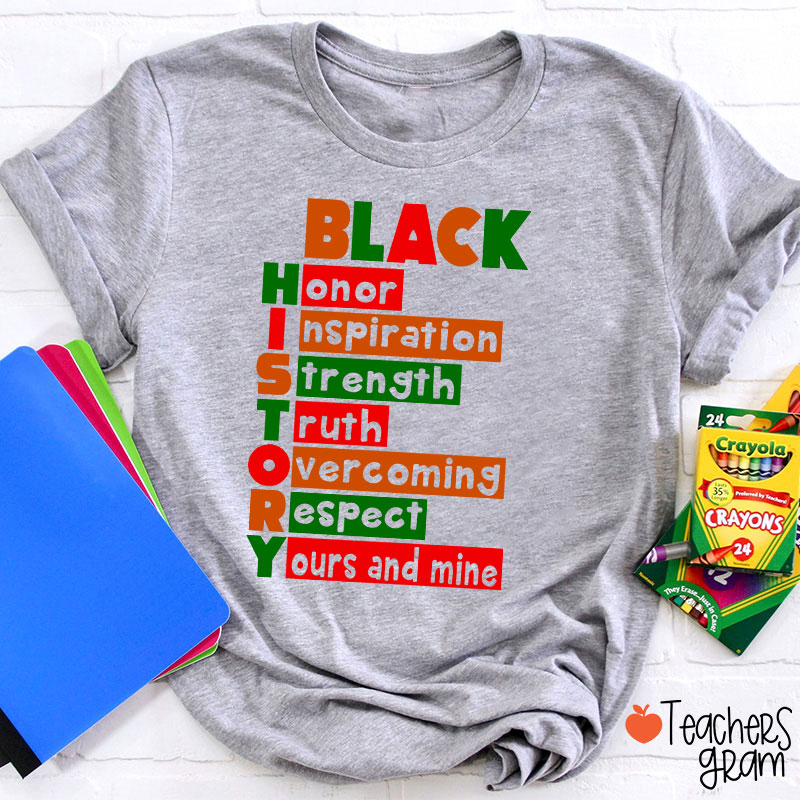 Black History Words Teacher T-Shirt