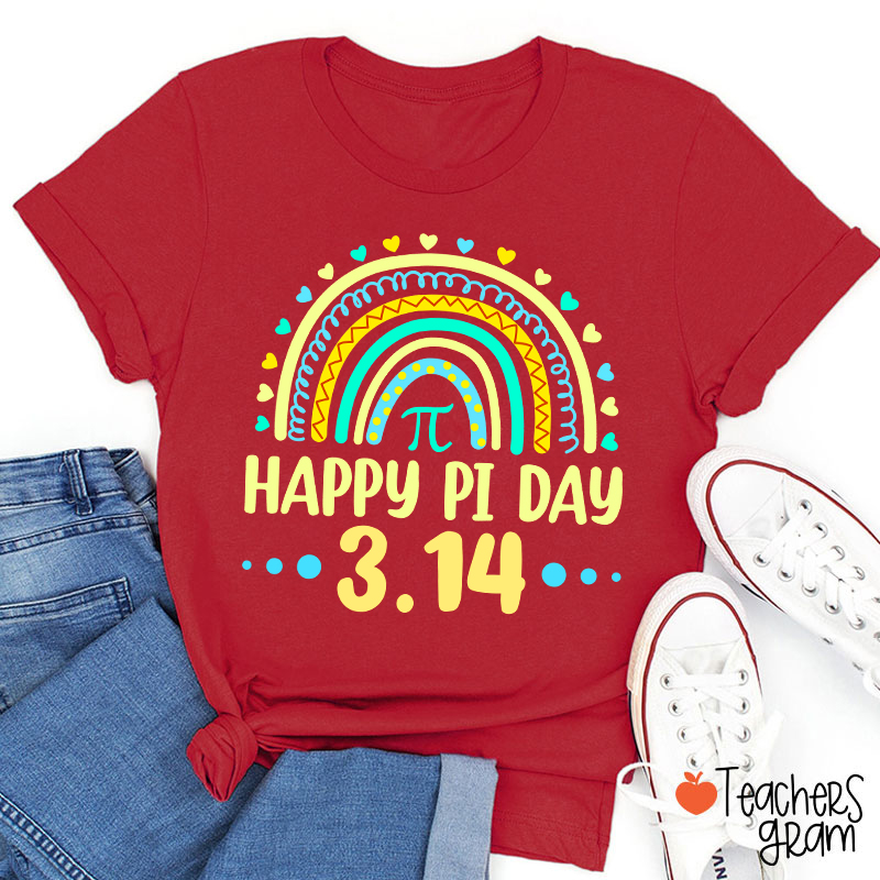 Happy Pi Day Rainbow Teacher T-Shirt