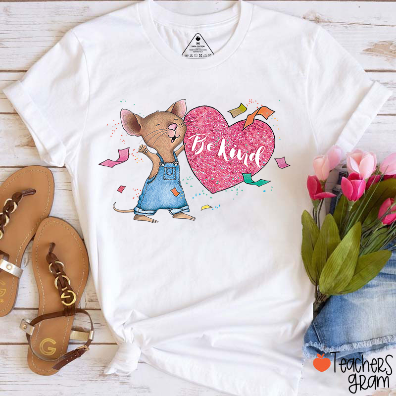 Be Kind Heart Children's Books Valentines Teacher T-Shirt Sale-Teachersgram