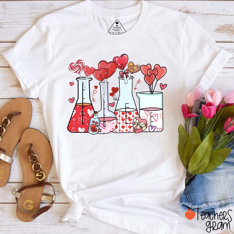 Love Valentine Science Teacher T-Shirt