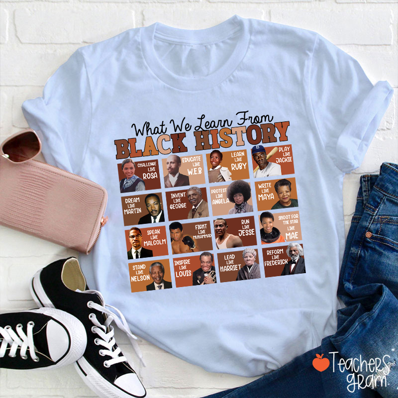 What We Learn From Black History Teacher T-Shirt