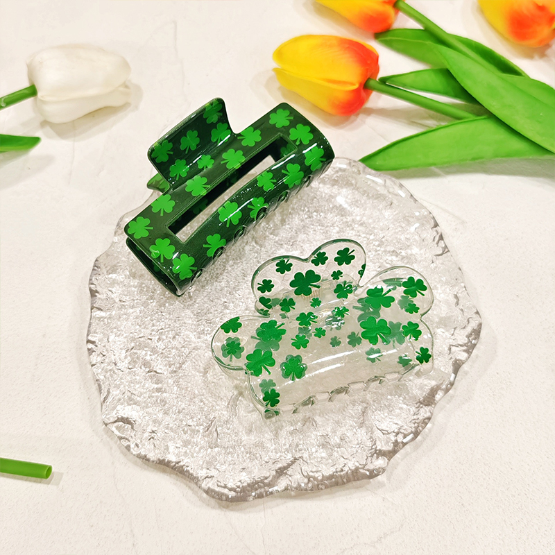 St. Patrick's Day Shamrock Hair Clips