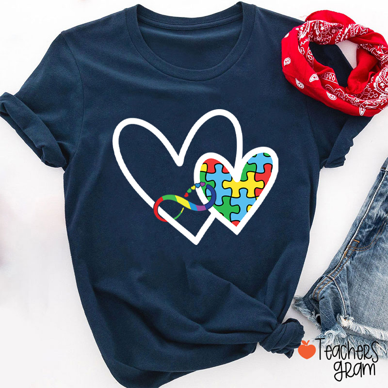 Autism Heart Teacher T-Shirt