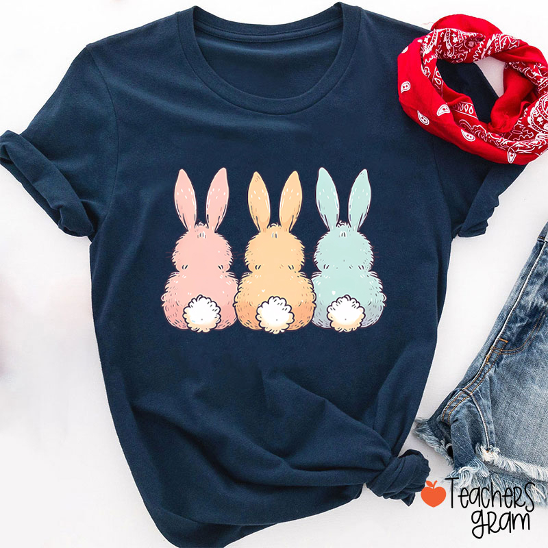 Three Cute Bunnies Teacher T-Shirt