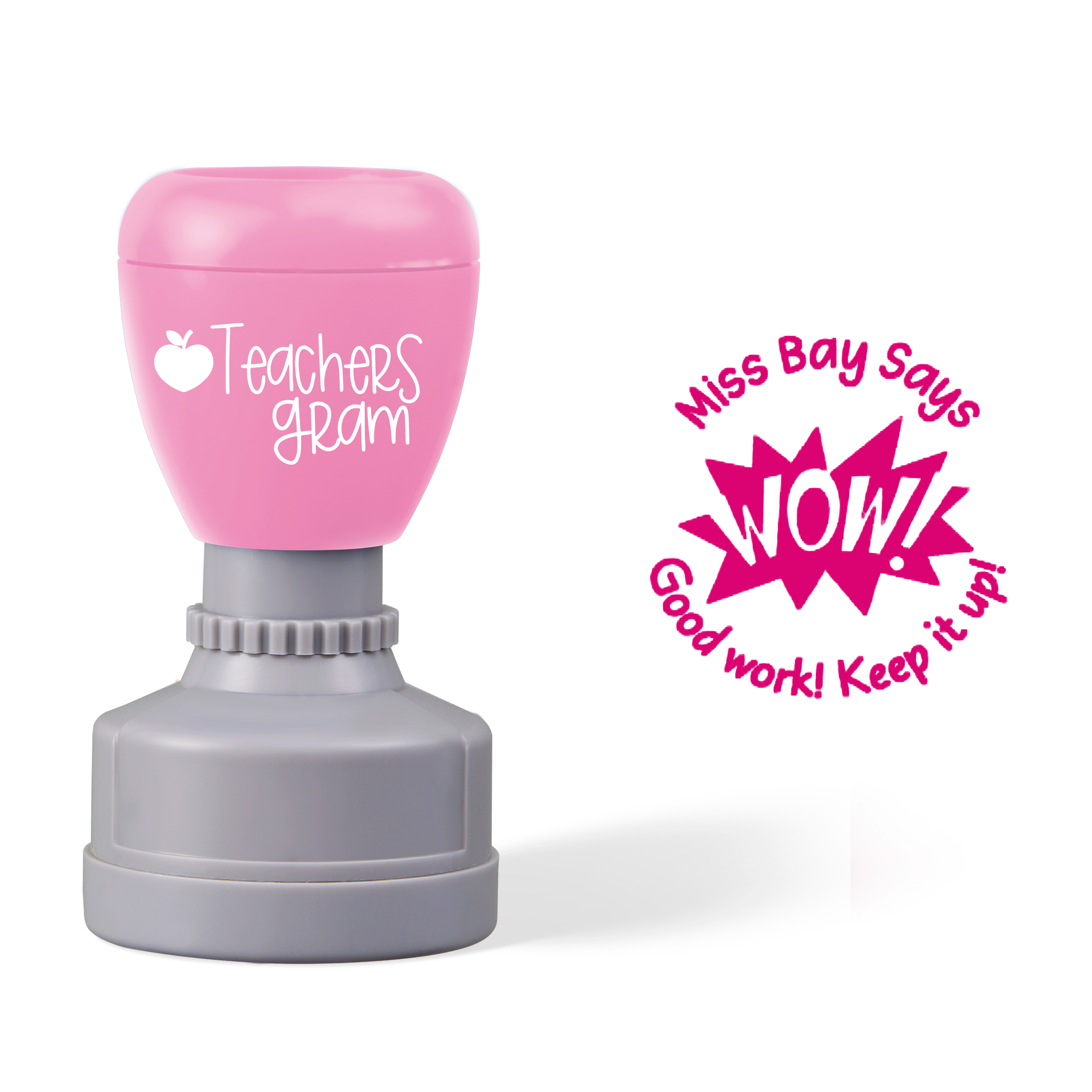 Personalized Name WOW Good Work Keep It Up Teacher Stamp