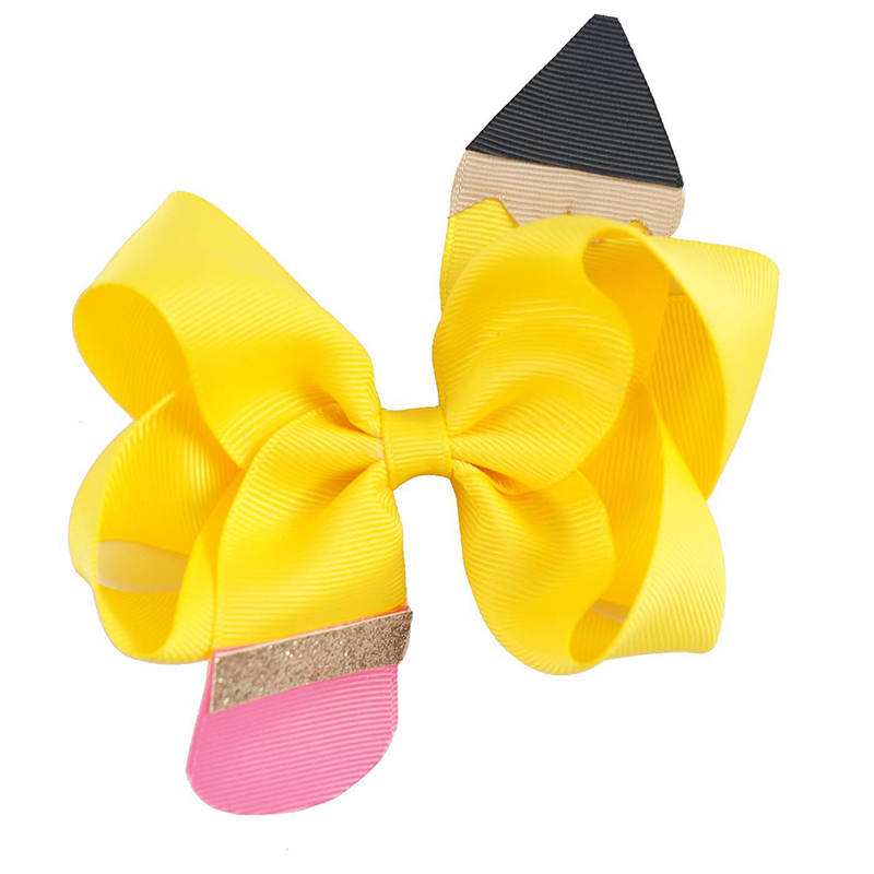 Pencil Bow Teacher Hair Clip