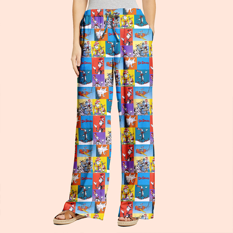 The Cat's Daily Routine Teacher Wide Leg Pants