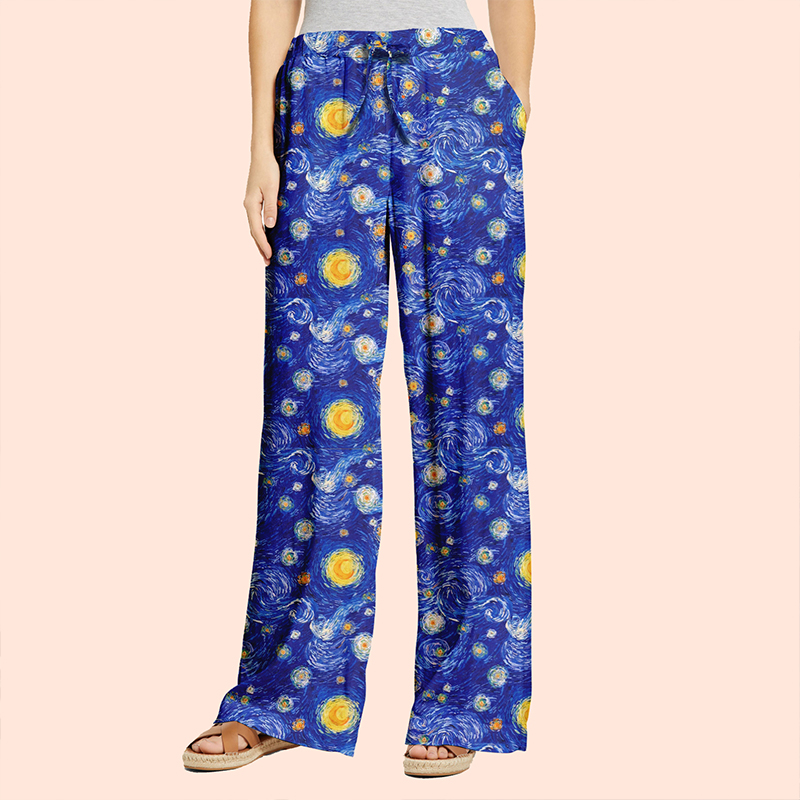 Night Of Stars And Moon Teacher Wide Leg Pants