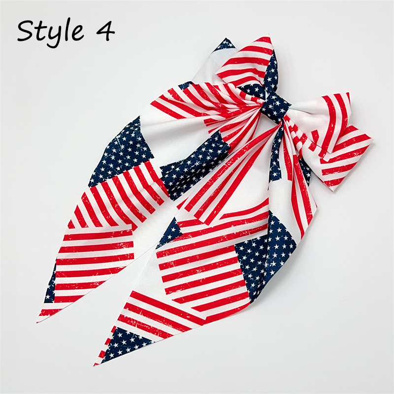4th Of July American Flag Patriotic Hair Bow Clips