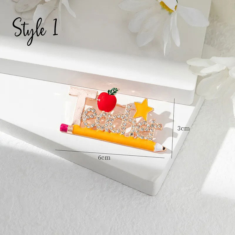 I Love School Apple Teacher Pin