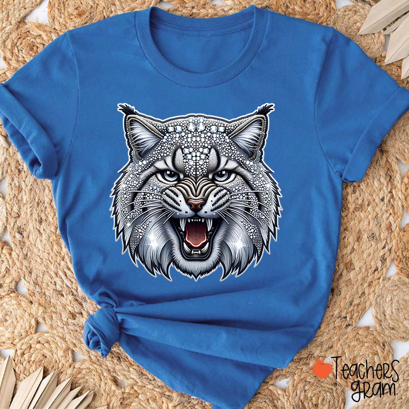Personalized Mascot Sparkly Diamond School Spirit Teacher T-Shirt