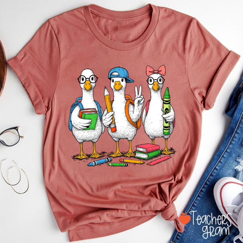 Goose Back To School Teacher T-Shirt