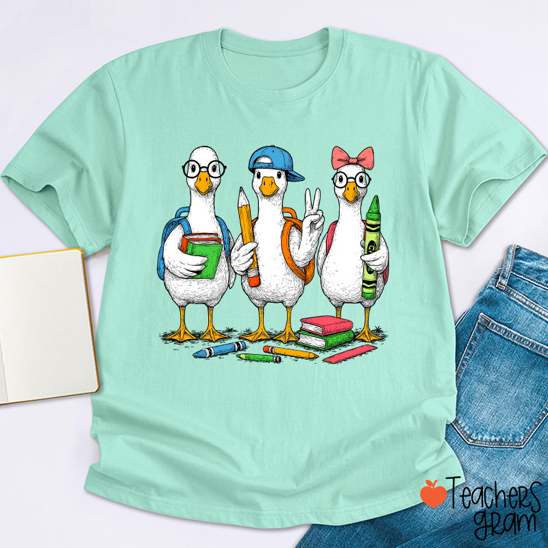 Goose Back To School Teacher T-Shirt
