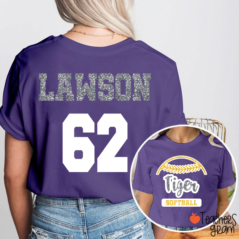 Personalized  Mascot And Name Go Warriors Teacher Two Sided T-Shirt