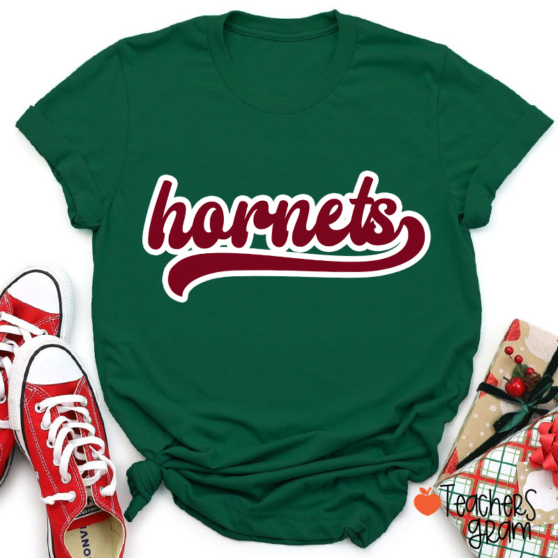 Personalized Mascot School Spirit Contrasting Colors Teacher T-Shirt