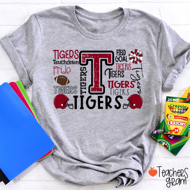 Personalized Mascot Football Pride Defense Field Goal Teacher T-Shirt