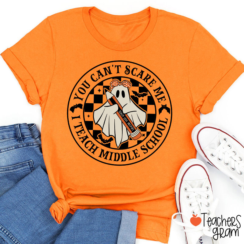 Personalized You Can't Scare Me I Teach My Grade Spooky Teacher T-Shirt