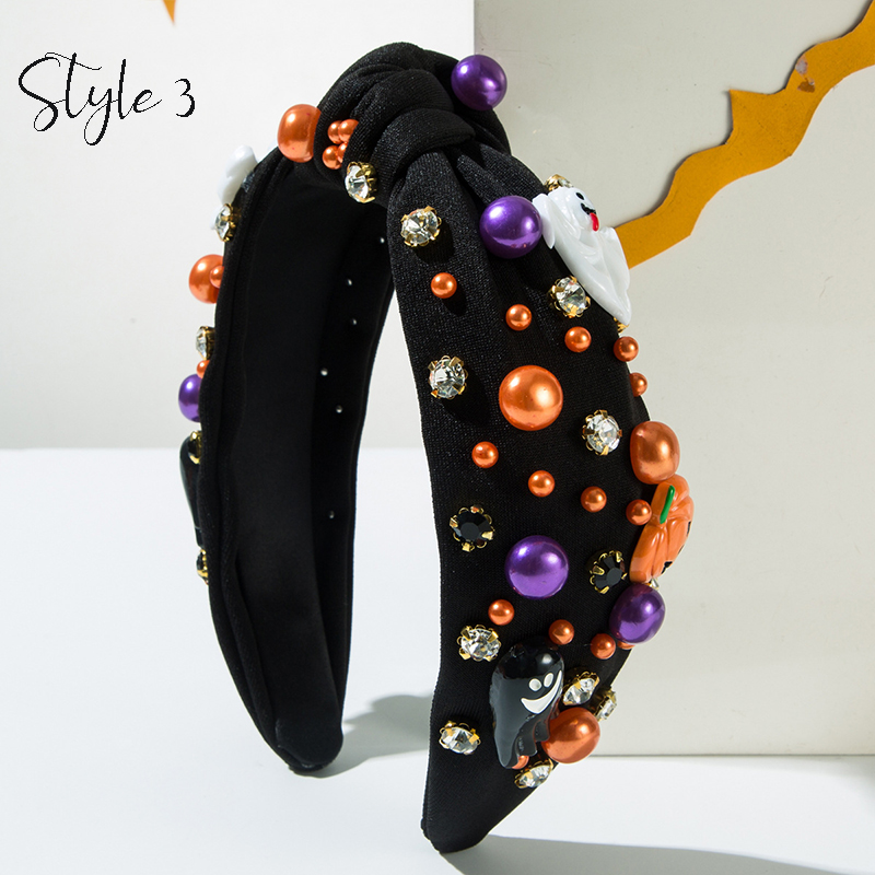Pearl Ghost Pumpkin Halloween Headband