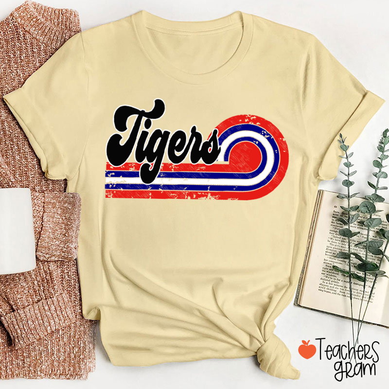 Personalized Retro Mascot School Spirit Teacher T-Shirt