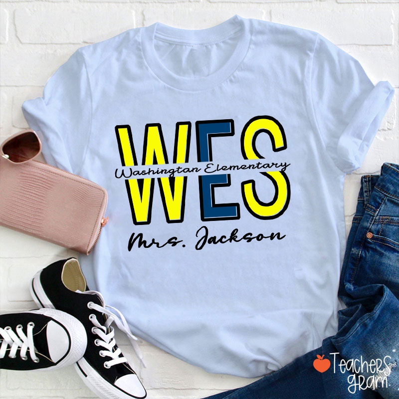 Personalized School Name Abbreviation School Color Teacher T-Shirt