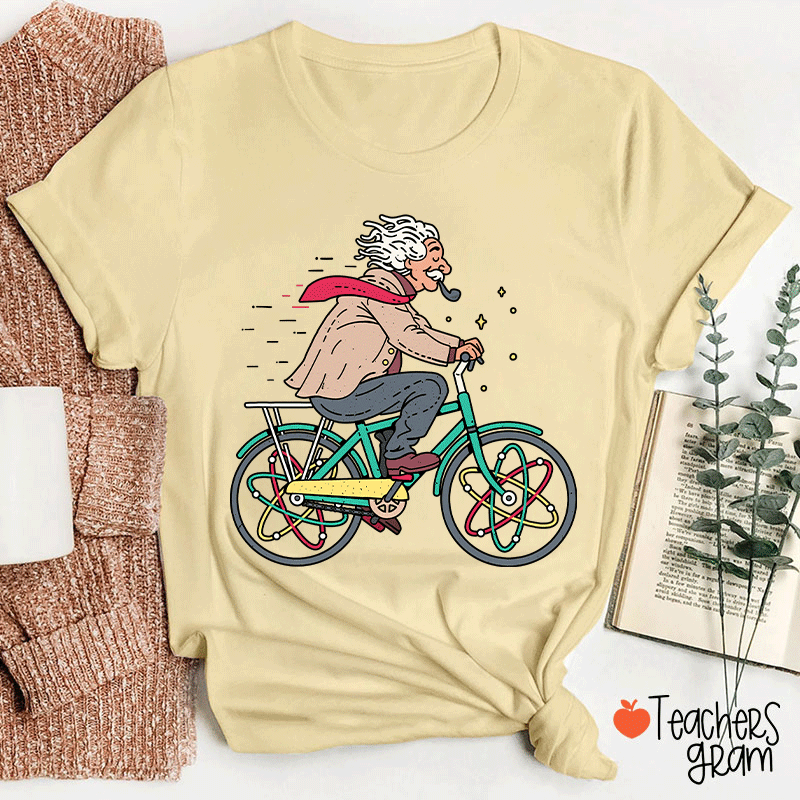 Einstein Bicycle Atomic Physics Teacher T-Shirt