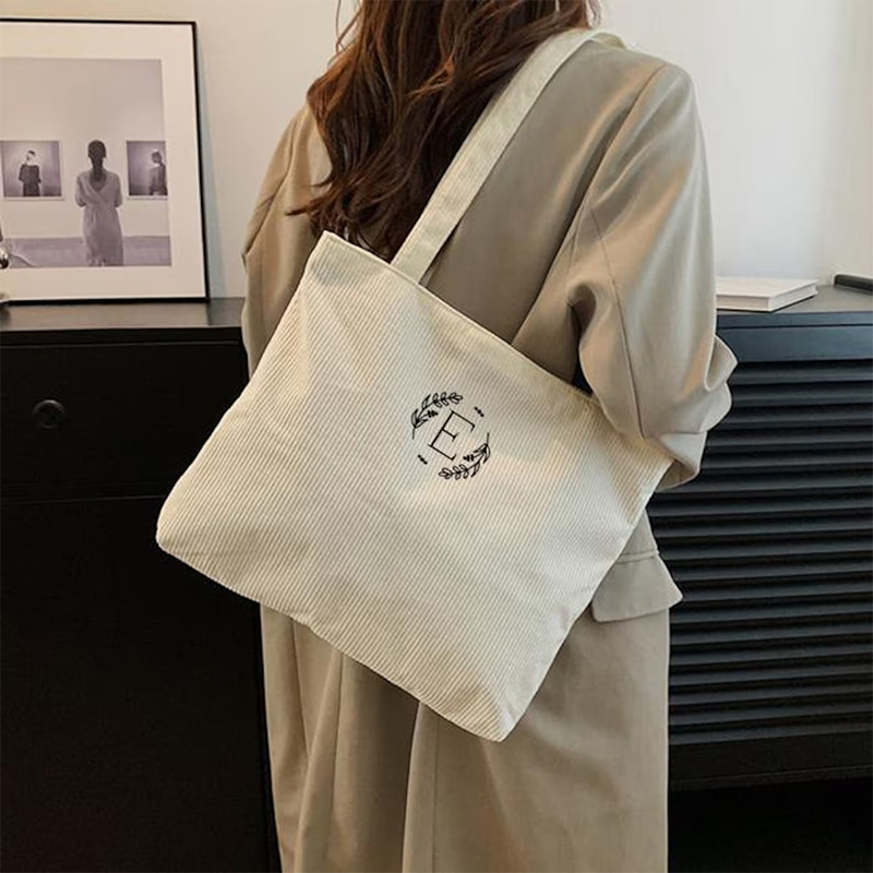 Personalised Name And Initial Teacher Corduroy Tote