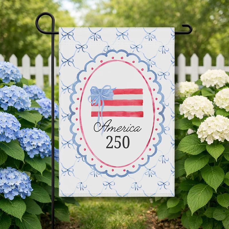Coquette Bow America 250 Teacher Garden Flag