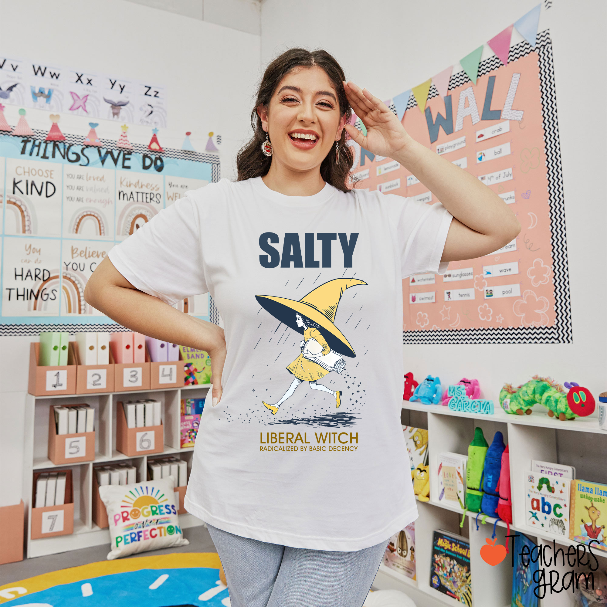 Salty Liberal Witch Radicalized By Basic Decency Teacher T-Shirt