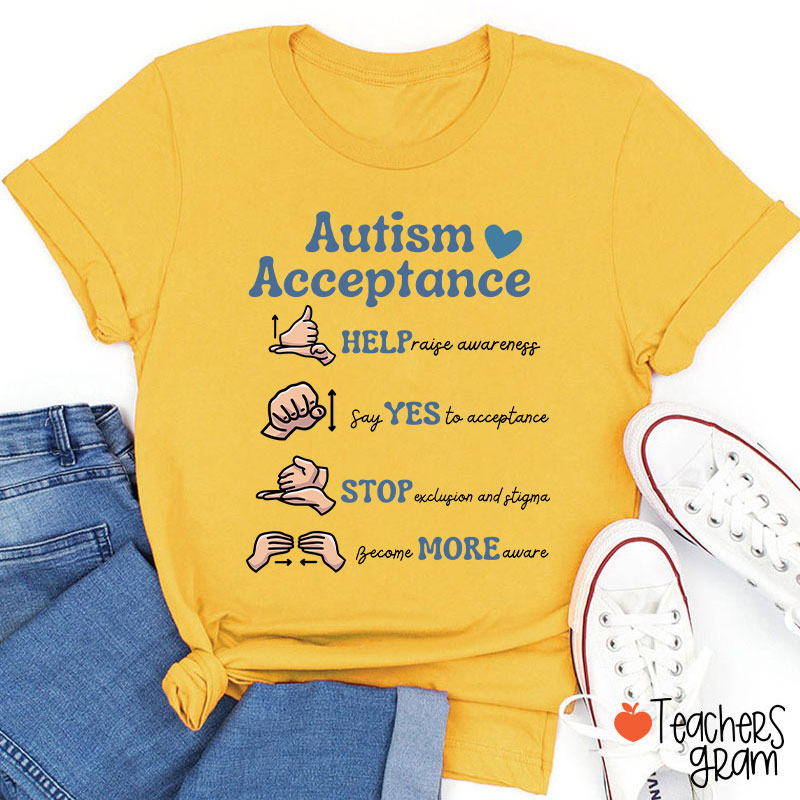 Autism Acceptance Teacher T-Shirt