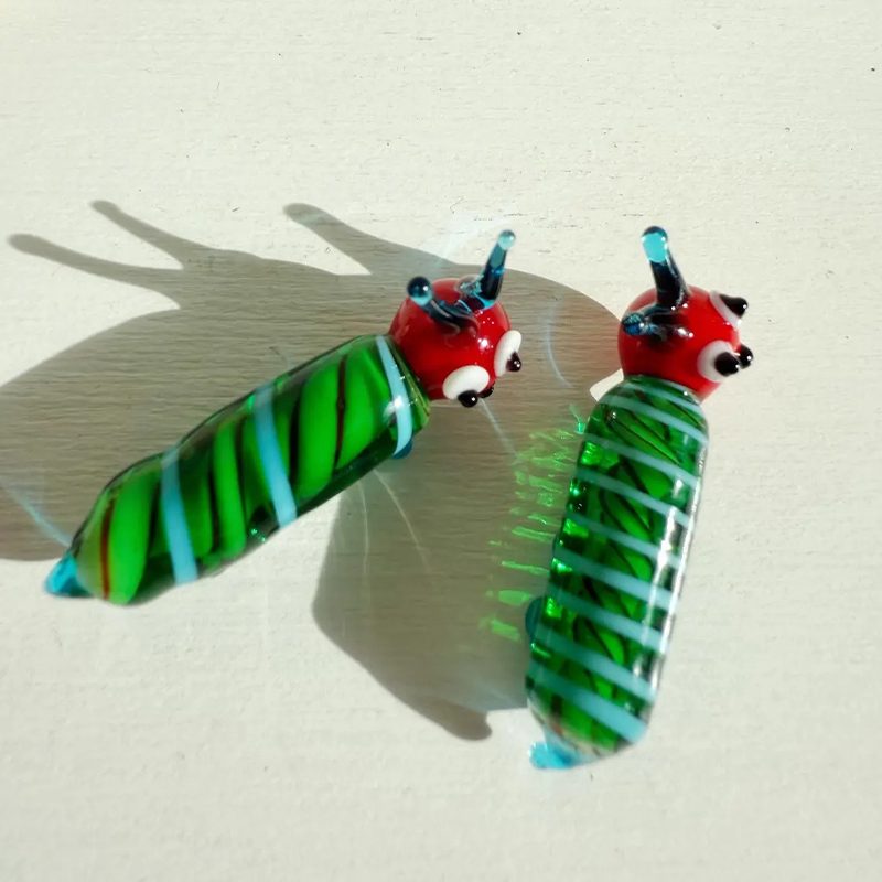 Handmade Glass Caterpillar Figurine