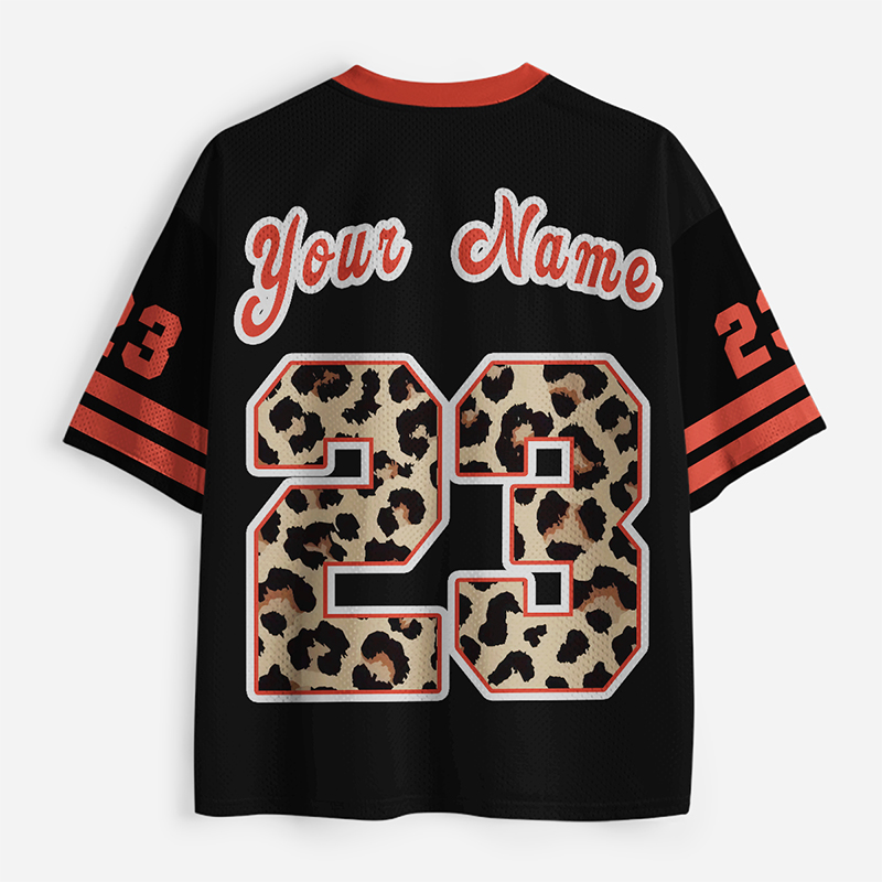 Personalized Name And Number Leopard Teacher Mesh Jersey