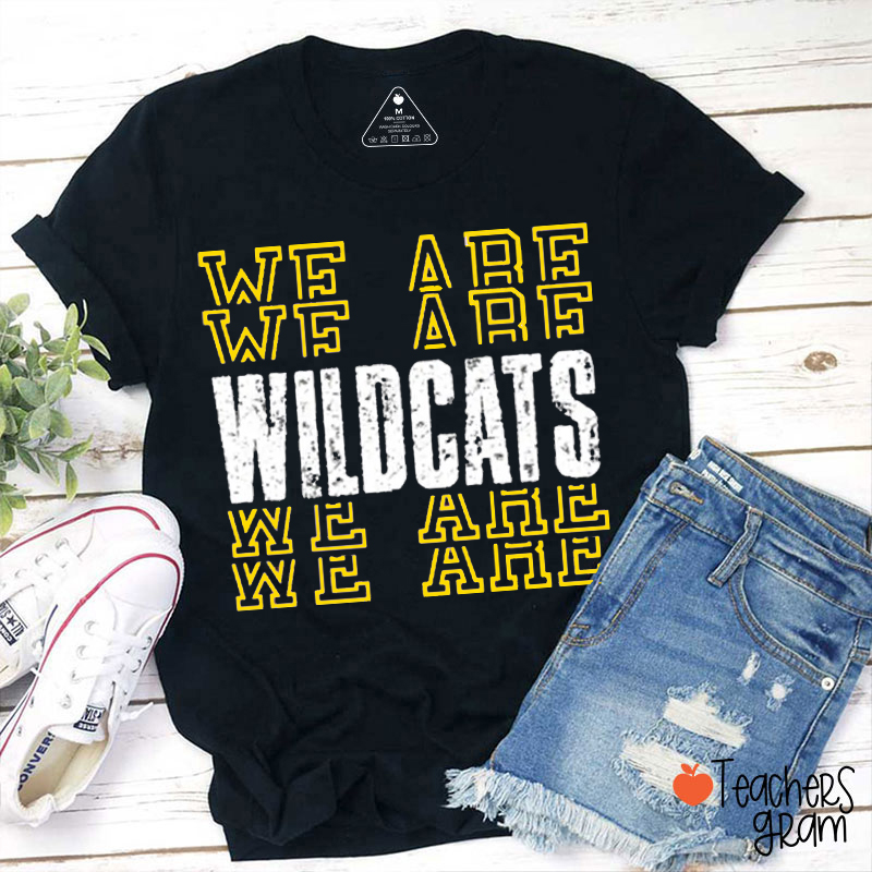 Personalized We Are Mascot Stacking Design Teacher T-Shirt