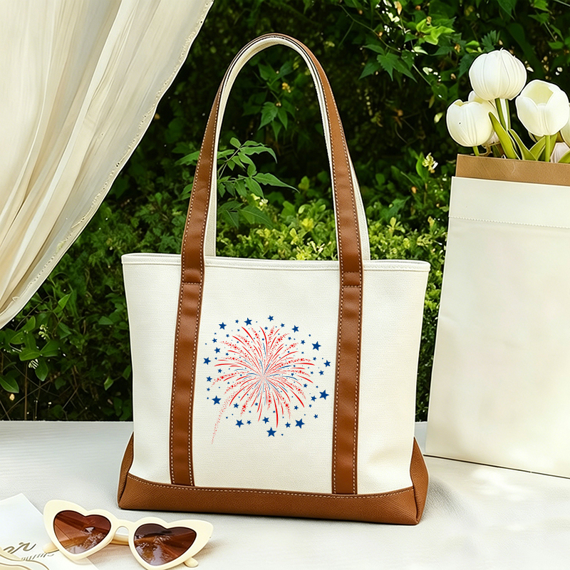 4th Of July Firework Teacher Canvas Tote Bag